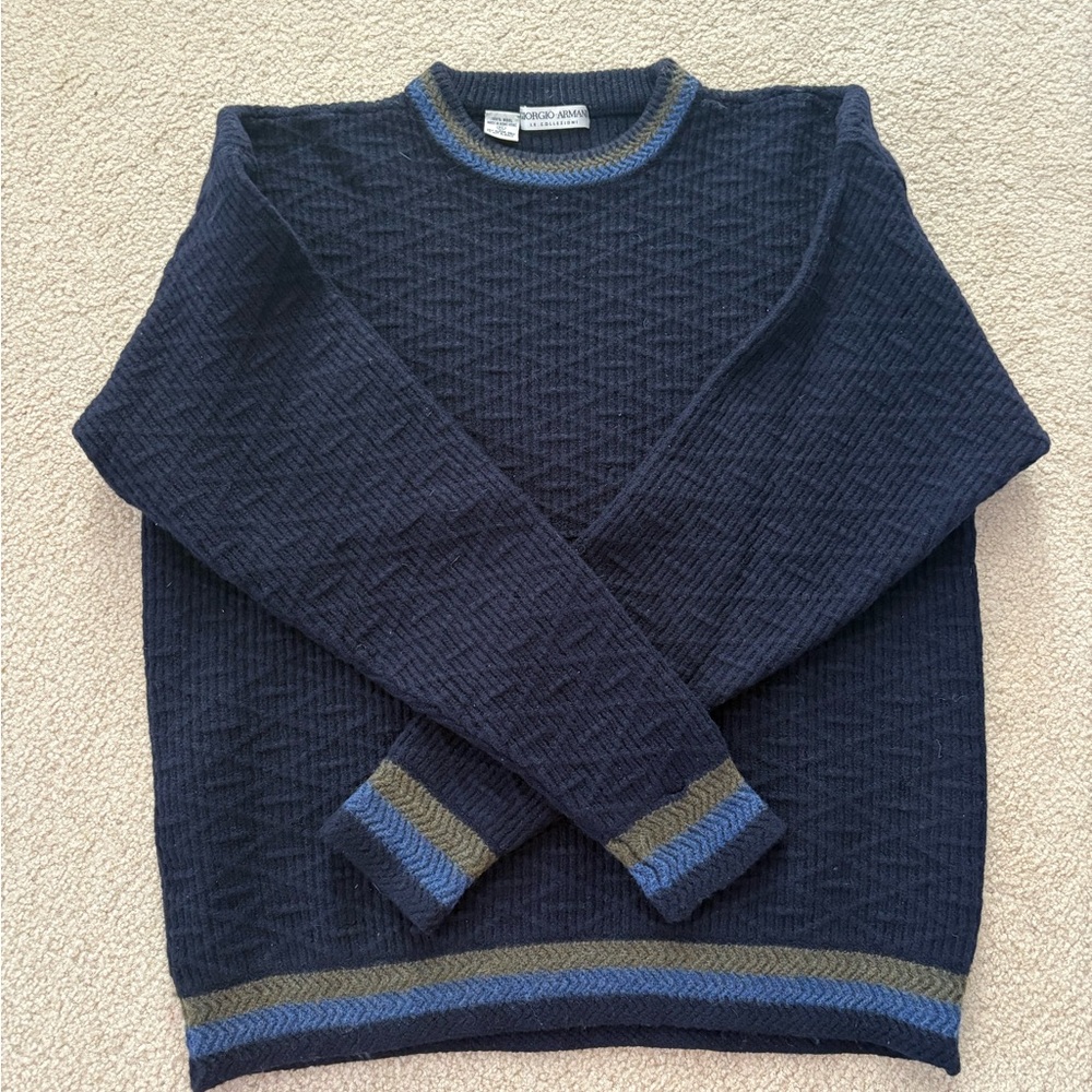 Giorgio Armani Designer Women’s Navy Blue Sweater